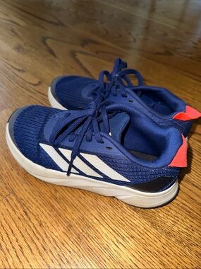 adidas Kids Navy Blue Sneakers with Coral Heel Tab size 2